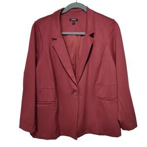 Torrid Women's Plus Sz 4 (4X) Maroon Ponte Blazer Stretch Career Office Fall